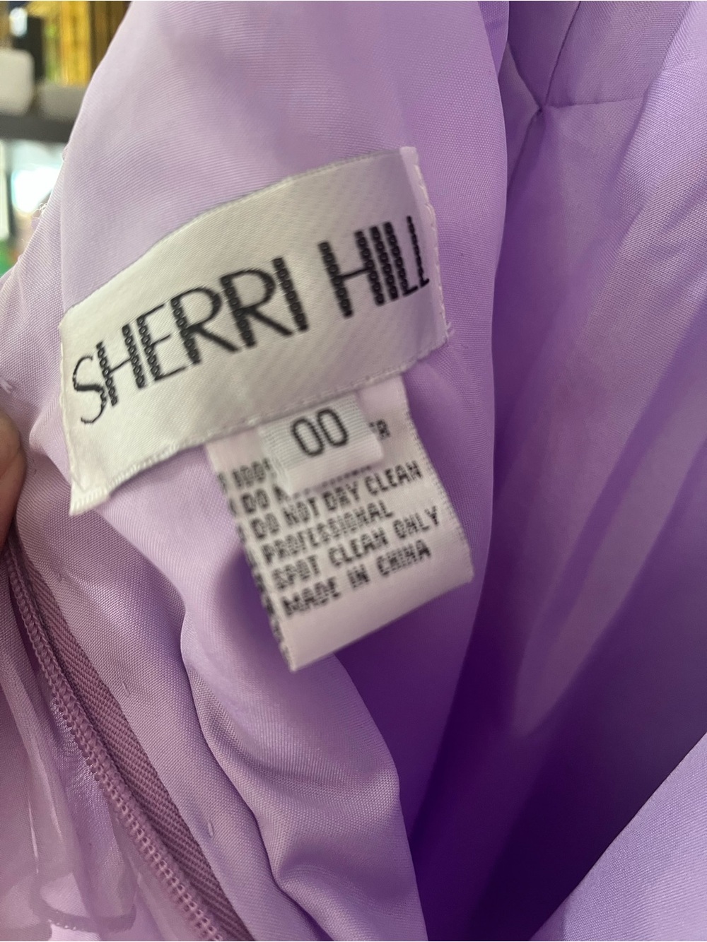 Sherri Hill Lavender Strapless Cocktail Dress